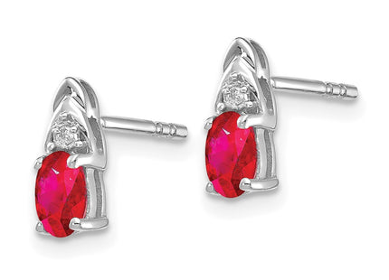 14K white gold diamond earrings, alternate view