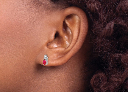 14K white gold diamond earrings, another view