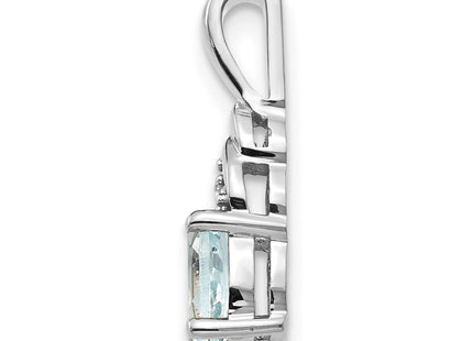 14K white gold diamond pendant, alternate view