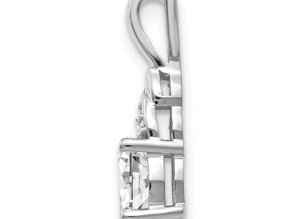 14K white gold diamond pendant, alternate view