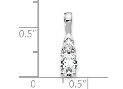 14K white gold diamond pendant, another view