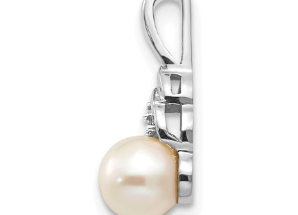 14K white gold diamond pendant, alternate view