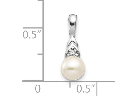 14K white gold diamond pendant, another view