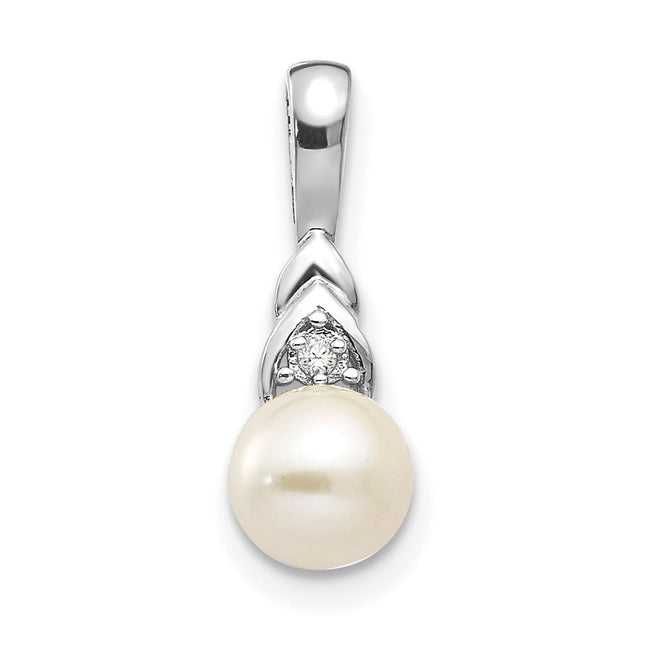 14K white gold diamond pendant