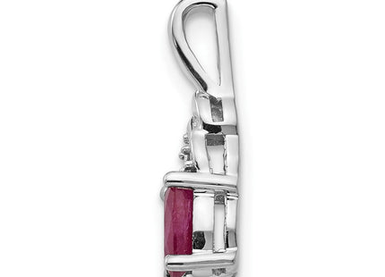 14k White Gold Ruby and Diamond Pendant (Style XBS244)