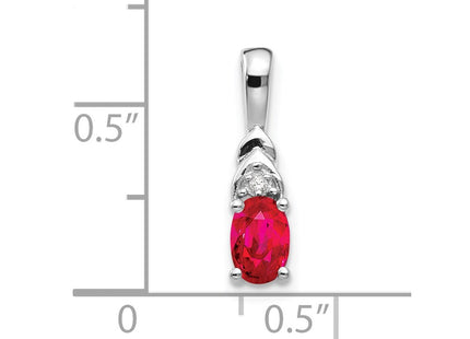 14k White Gold Ruby and Diamond Pendant (Style XBS244)