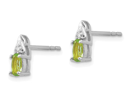 14K white gold diamond earrings, alternate view