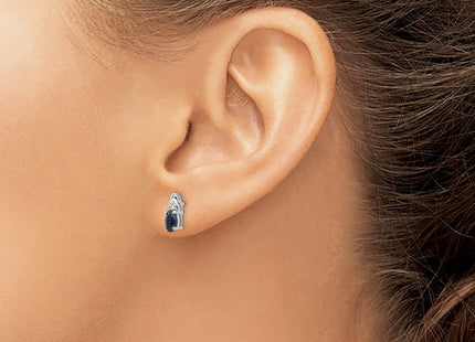 14K white gold diamond earrings, another view