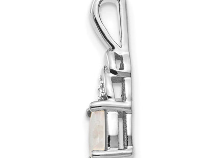 14k White Gold Opal and Diamond Pendant (Style XBS257)