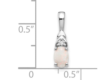 14k White Gold Opal and Diamond Pendant (Style XBS257)