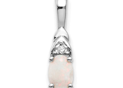 14k White Gold Opal and Diamond Pendant (Style XBS257)