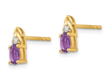 14K gold diamond earrings, alternate view