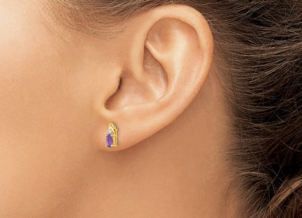 14K gold diamond earrings, another view