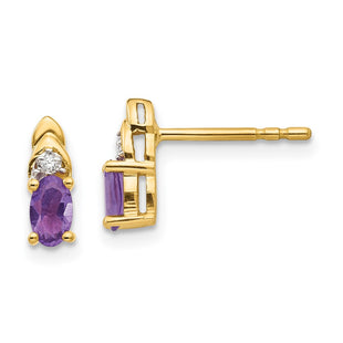 14k Amethyst and Diamond Earrings (Style XBS263)