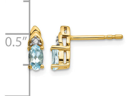 14K Aquamarine and Diamond Earrings