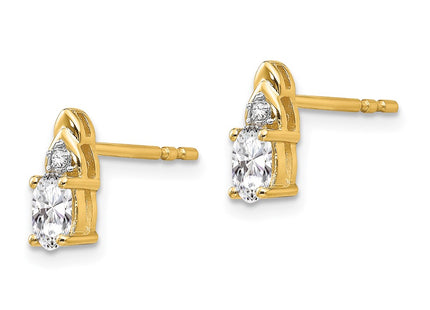 14K white gold diamond earrings, alternate view