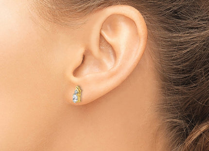 14K white gold diamond earrings, another view
