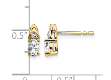 14K white gold diamond earrings, further view
