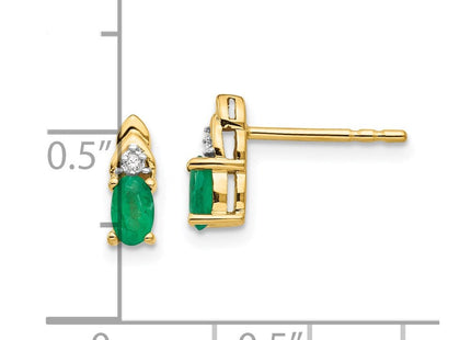 14k Emerald and Diamond Earrings (Style XBS273)