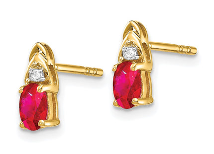 14K gold diamond earrings, alternate view
