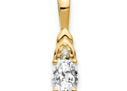 14k White Topaz and Diamond Pendant (Style XBS277)