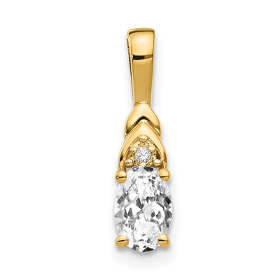 14K white gold diamond pendant