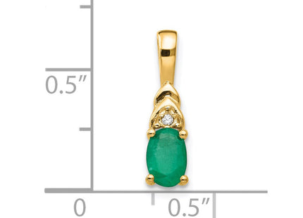 14k Emerald and Diamond Pendant (Style XBS278)