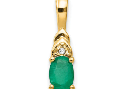 14k Emerald and Diamond Pendant (Style XBS278)