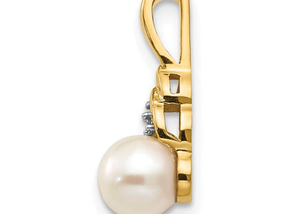 14k FW Cultured Pearl and Diamond Pendant (Style XBS279)