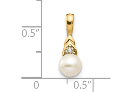 14k FW Cultured Pearl and Diamond Pendant (Style XBS279)