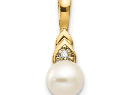 14k FW Cultured Pearl and Diamond Pendant (Style XBS279)