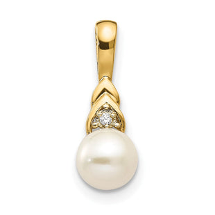 14k FW Cultured Pearl and Diamond Pendant (Style XBS279)