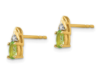 14k Peridot and Diamond Earrings (Style XBS286)