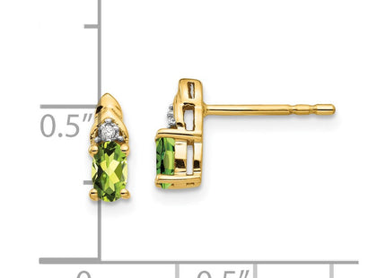 14k Peridot and Diamond Earrings (Style XBS286)