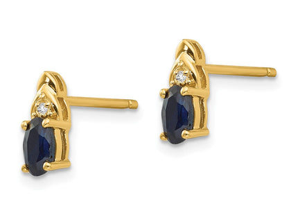 14k Sapphire and Diamond Earrings (Style XBS287)
