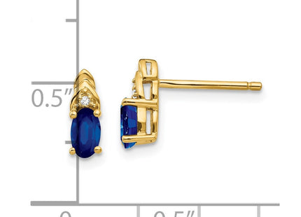 14k Sapphire and Diamond Earrings (Style XBS287)