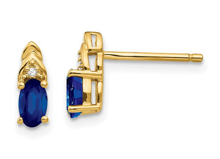14k Sapphire and Diamond Earrings (Style XBS287)