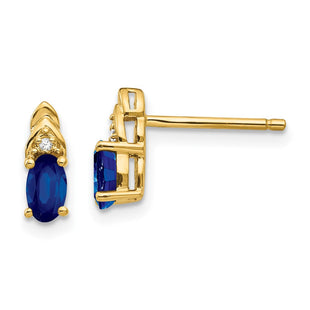 14k Sapphire and Diamond Earrings (Style XBS287)