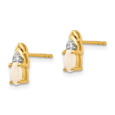 14K Opal and Diamond Earrings