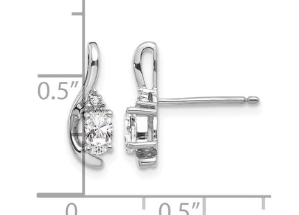 14K white gold diamond earrings, further view