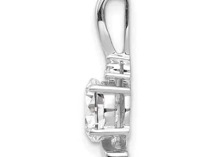 14k White Gold White Topaz and Diamond Pendant (Style XBS385)
