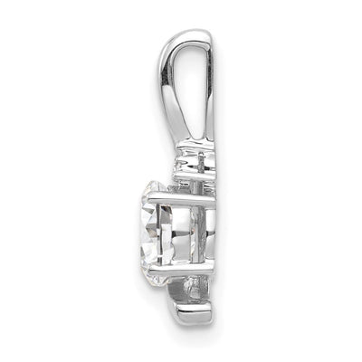 14K White Gold White Topaz and Diamond Pendant, 17 x 6mm