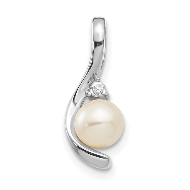 14K white gold diamond pendant