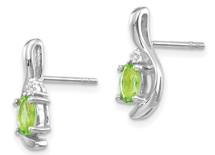 14K white gold diamond earrings, alternate view