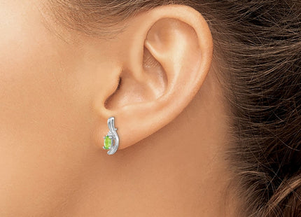 14K white gold diamond earrings, another view