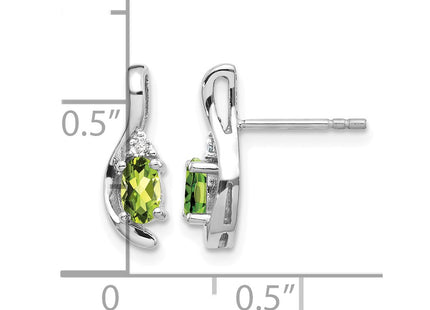 14K white gold diamond earrings, further view
