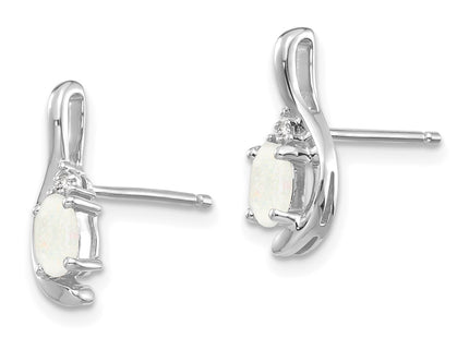 14K white gold diamond earrings, alternate view