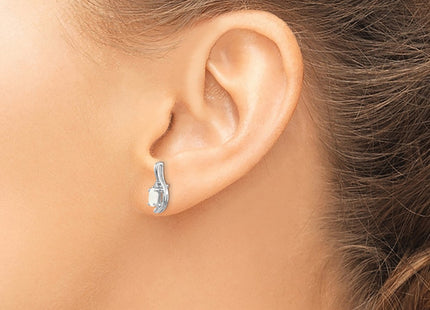 14K white gold diamond earrings, another view