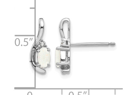 14K white gold diamond earrings, further view