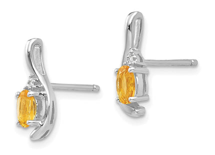 14K white gold diamond earrings, alternate view